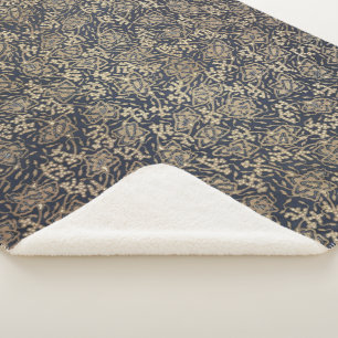 Friedlich Blue & Cream Batik Sherpa Blanket Sherpadecke