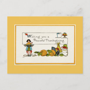Friedlich Erntedank Gold Postkarte