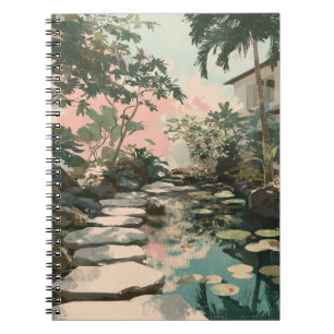 Friedlich Garden Path Livio Pond Notizblock
