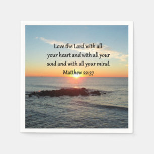 FRIEDLICH MATTHEW 22:37 SUNRISE SCRIPTURE DESIGN SERVIETTE