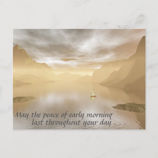 Friedlich morgens postkarte (Vorderseite)