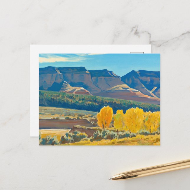 Friedlich Morning von Maynard Dixon Postkarte (Vorderseite/Rückseite Beispiel)