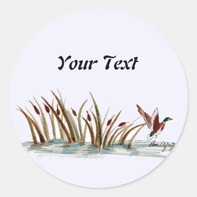 Friedlich Nature Mallard Duck Scene 2 Runder Aufkleber (Vorderseite)