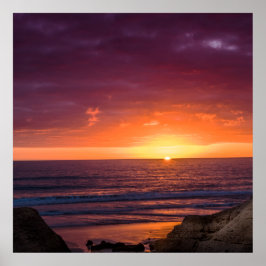Friedlich Ocean Sunset in Faro, Portugal Poster