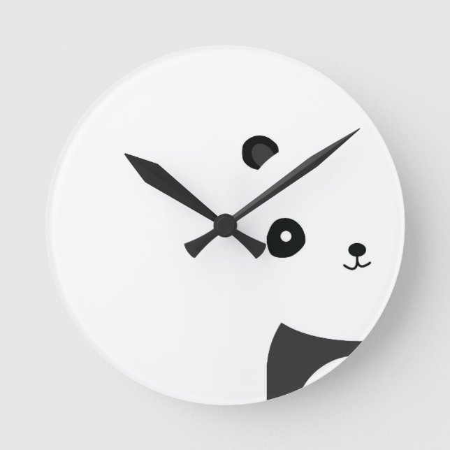 Friedlich Panda Runde Wanduhr (Vorderseite)