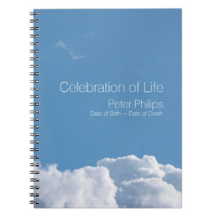 Friedlich Sky 1 Funeral Memorial Guest Book N Notizblock