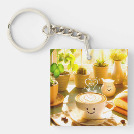 Friedlich und herzerwärmend Cappuccino Morgens Schlüsselanhänger