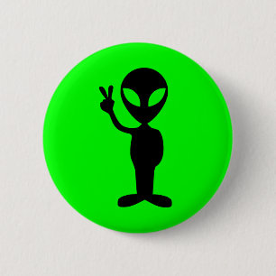 Friedliche Alien Button