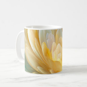 Friedliche Ausstrahlung von goldenen und aquafarbe Kaffeetasse