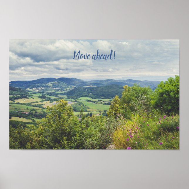 Friedliche Bergansicht  Poster (Vorne)