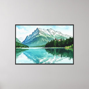 Friedliche Berglandschaft Leinwanddruck