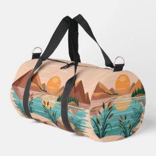 Friedliche Bergsee-Sonnenuntergangslandschaft Duffle Bag