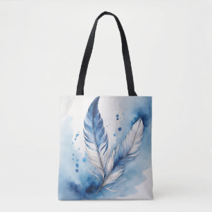 Friedliche Blaue Feder Tasche