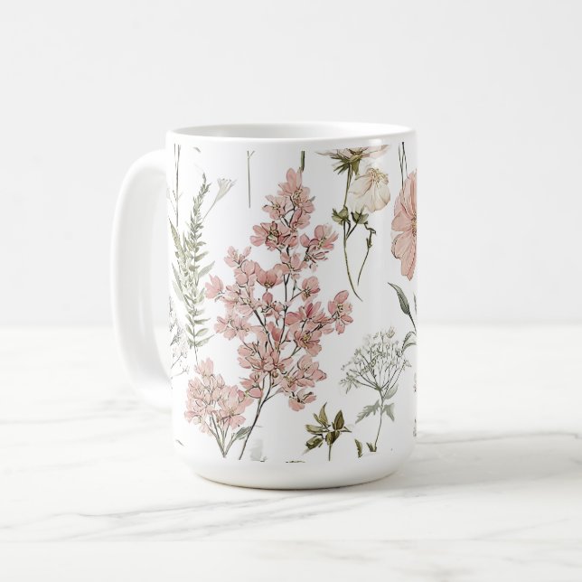 Friedliche Blütenblätter Kaffeetasse (Vorderseite Links)