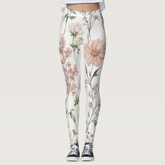 Friedliche Blütenblätter Leggings (Vorderseite)