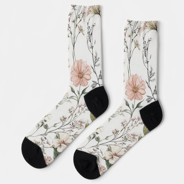 Friedliche Blütenblätter Socken (Linkes Detail)