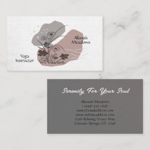 Friedliche Boho Yoga Instructor Business Card Visitenkarte