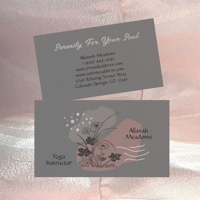 Friedliche Boho Yoga Instructor Business Card Visitenkarte (Von Creator hochgeladen)