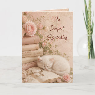 Friedliche Bücher und Katze Sympathie Karte
