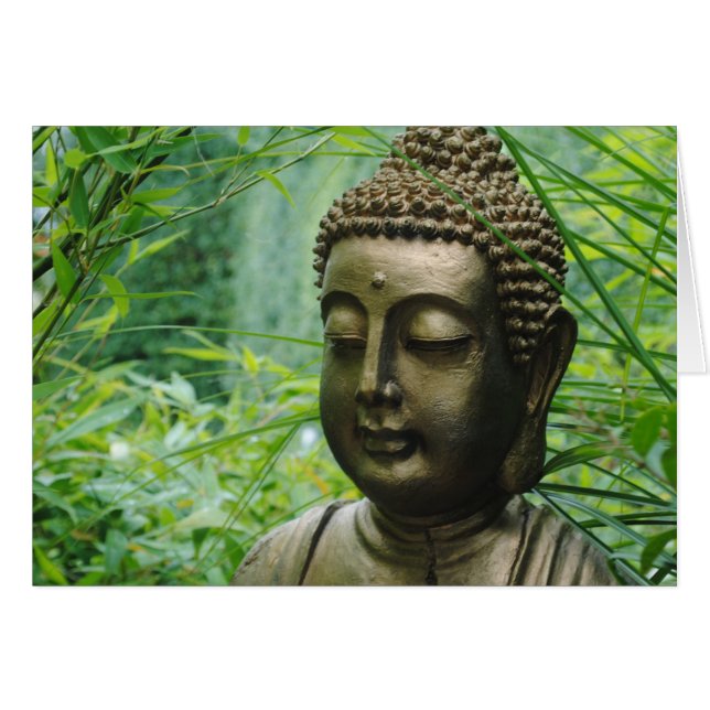 Friedliche Buddha-Statue in einem grünen grünen Wa (Vorderseite (Horizontal))
