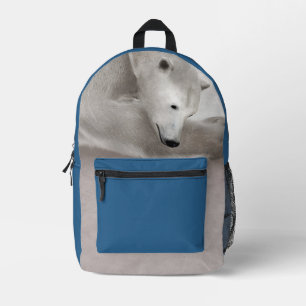 Friedliche Eisbär-Arktis-Natur-Illustration Bedruckter Rucksack