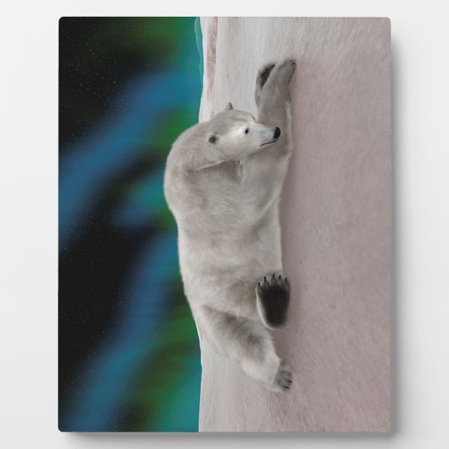Friedliche Eisbär-Arktis-Natur-Illustration Fotoplatte (Vorderseite)
