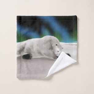 Friedliche Eisbär-Arktis-Natur-Illustration Waschlappen