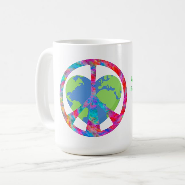 Friedliche Embrace Earth Kaffeetasse (Vorderseite Links)