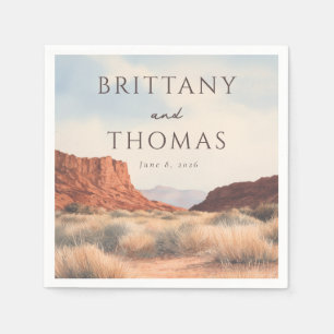 Friedliche erdige Wüstenlandschaft Serviette