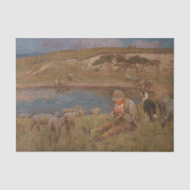Friedliche Erholung von Edward Stott Seidenpapier (Vorderseite)