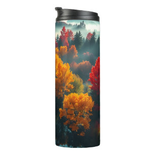 Friedliche Flussuferreflexion Naturkunst Thermosbecher