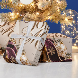 Friedliche Fröhliche Magische Pflaumen-Weihnachten Geschenkpapier