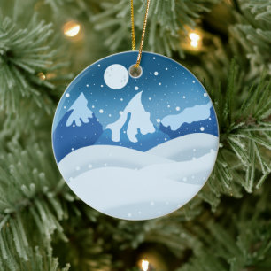 Friedliche Frostlandschaft Keramik Ornament