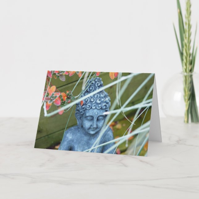 Friedliche Garten-Buddha-Gruß-Karte Karte (Vorderseite)