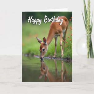 Friedliche Geburtstag-Rehkarten-Reflexion Karte