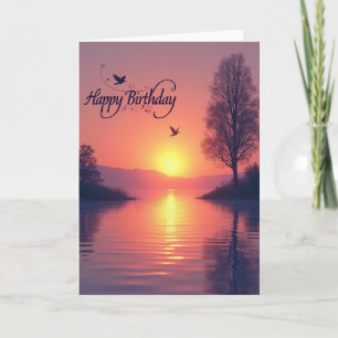 Friedliche Goldene Sonnenuntergangs-Karte Karte