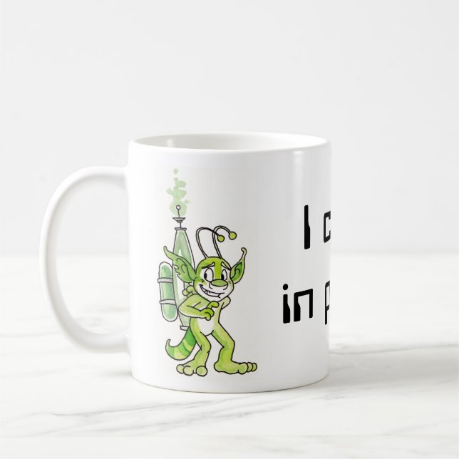 "Friedliche" grüne alien-Tasse Kaffeetasse (Links)