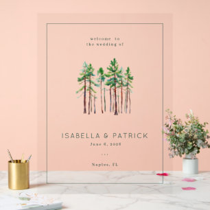 Friedliche grüne Kiefern Acrylschild