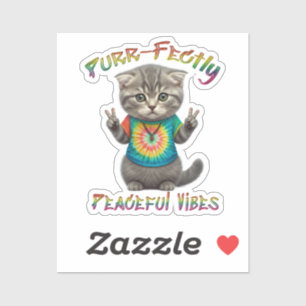 Friedliche Hippie Boho Kätzchen Vibes Aufkleber