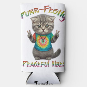 Friedliche Hippie Boho Kätzchen Vibes  Selters Dosenkühler