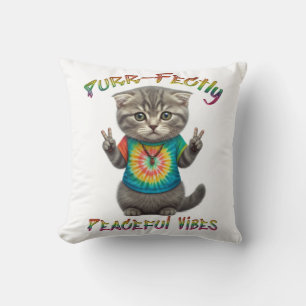 Friedliche Hippie Boho Kitten Vibes  Kissen