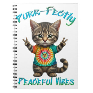 Friedliche Hippie Boho Kitten Vibes Notizblock