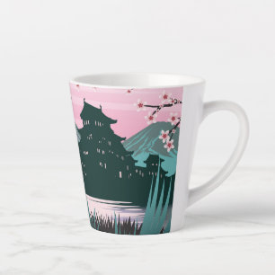 Friedliche Kirschblüten-Japanische Landschaft ruhi Milchtasse
