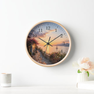 Friedliche Küstenlandschaft Wanduhr – Mittelmeer S