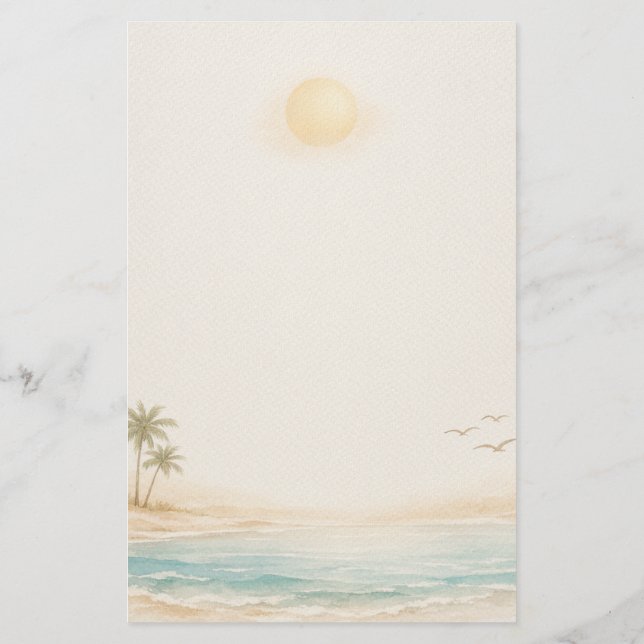 Friedliche Küstenstrand  Briefpapier (Rückseite)