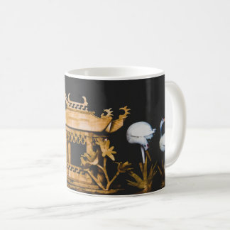 Friedliche Landschaft der chinesischen Pagoda und  Kaffeetasse