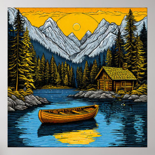 Friedliche Landschaft Poster