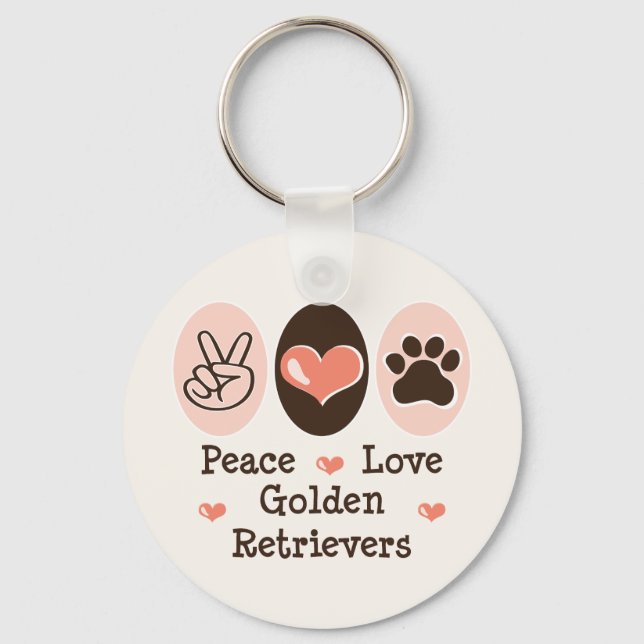 Friedliche Liebe Golden Retrievers Schlüsselkette Schlüsselanhänger (Vorderseite)