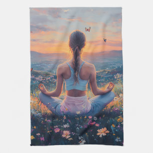 Friedliche Meditation bei Sonnenaufgang (4) Geschirrtuch