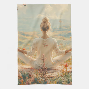 Friedliche Meditation bei Sonnenaufgang (5) Geschirrtuch
